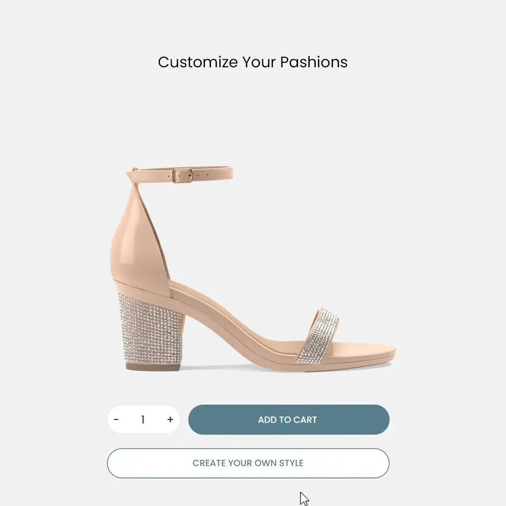 The Pashionista - Sand Patent Rhinestone   Block Heel Kit 3 Sand Rhinestone