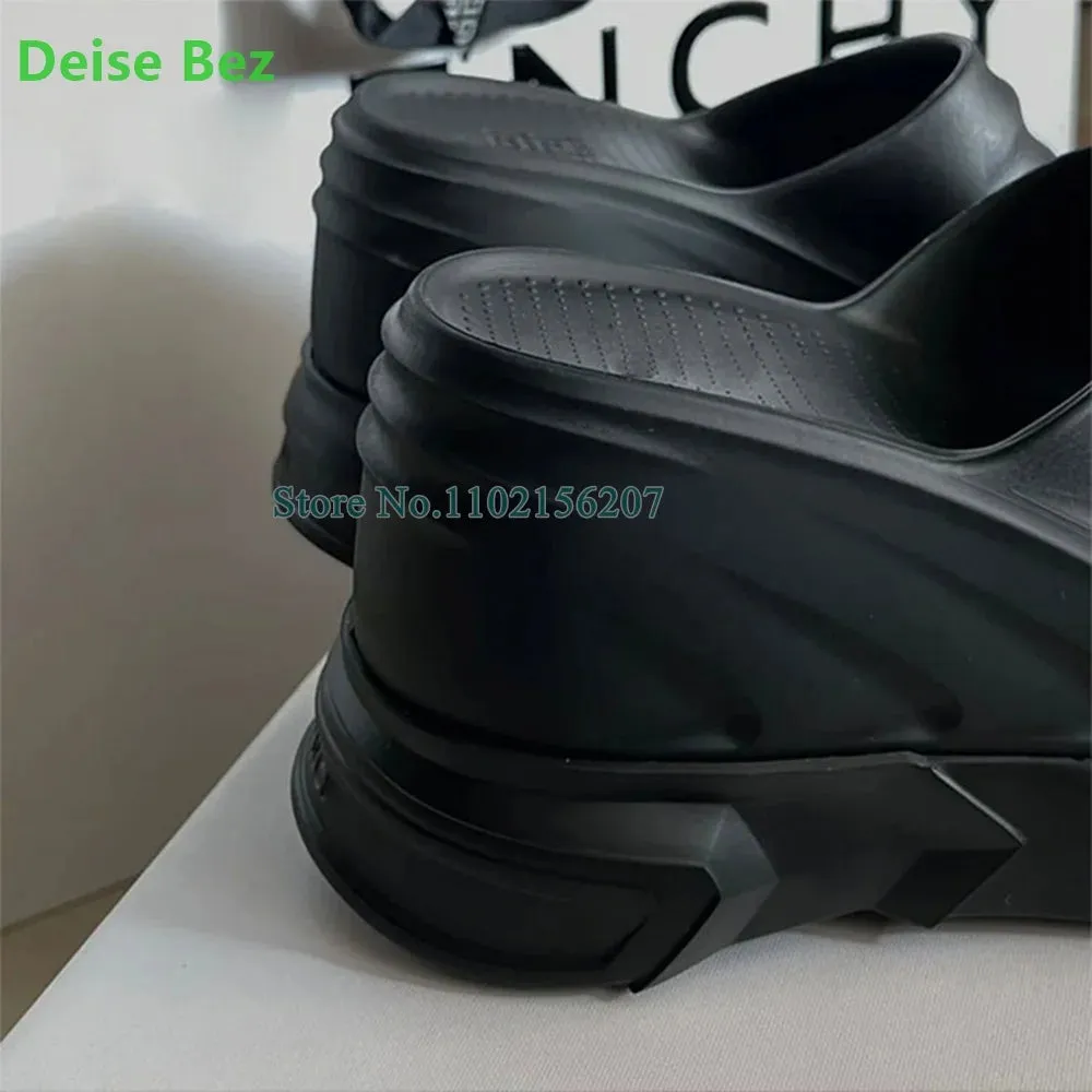 Thick Sole Non Slip Beach Slippers Solid Comfortable Wedges