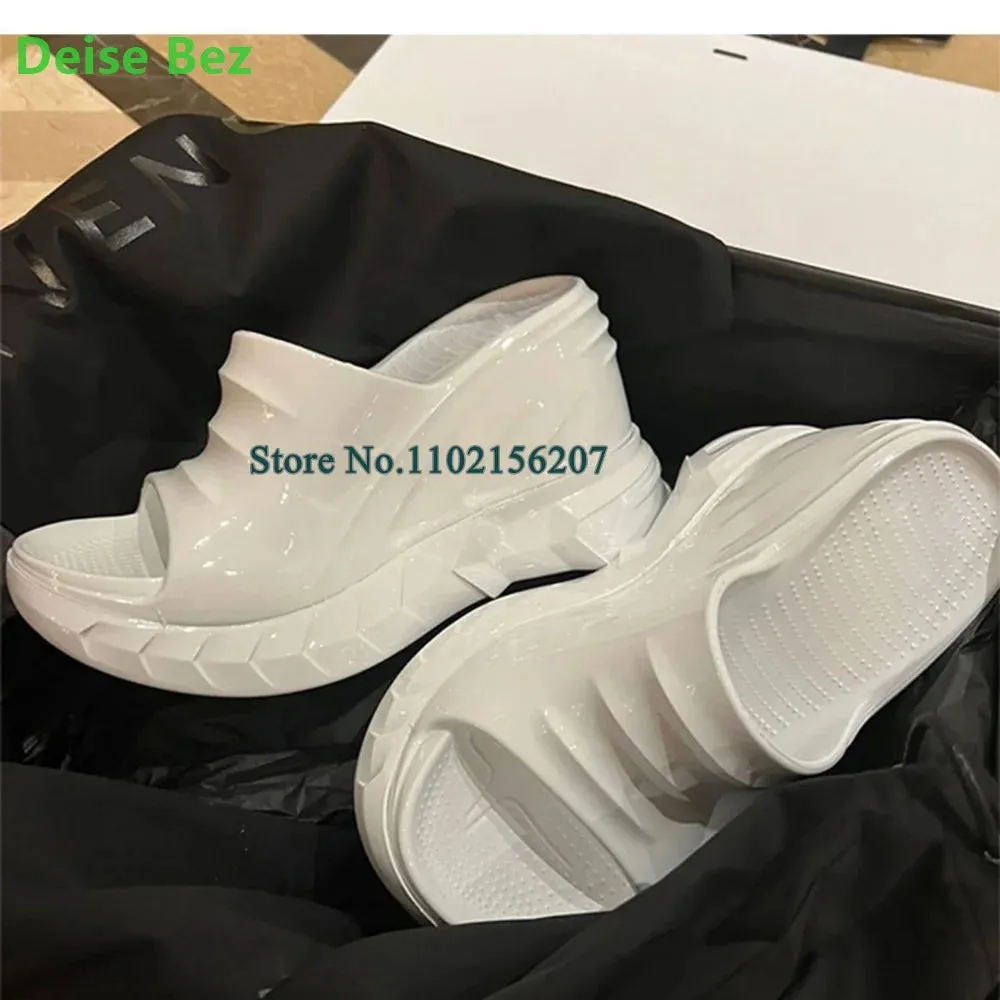 Thick Sole Non Slip Beach Slippers Solid Comfortable Wedges