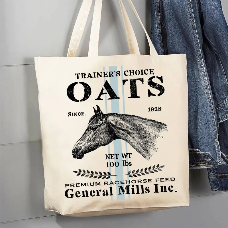 Trainers Choose Oats Horse Canvas Tote Bag