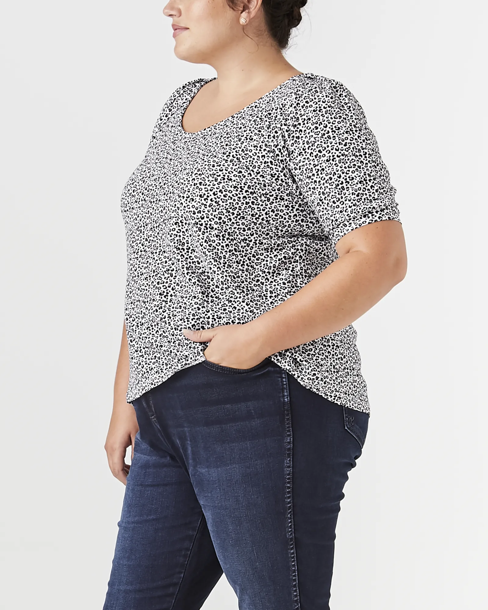 Victoria Puff-Sleeve Top | White / Black