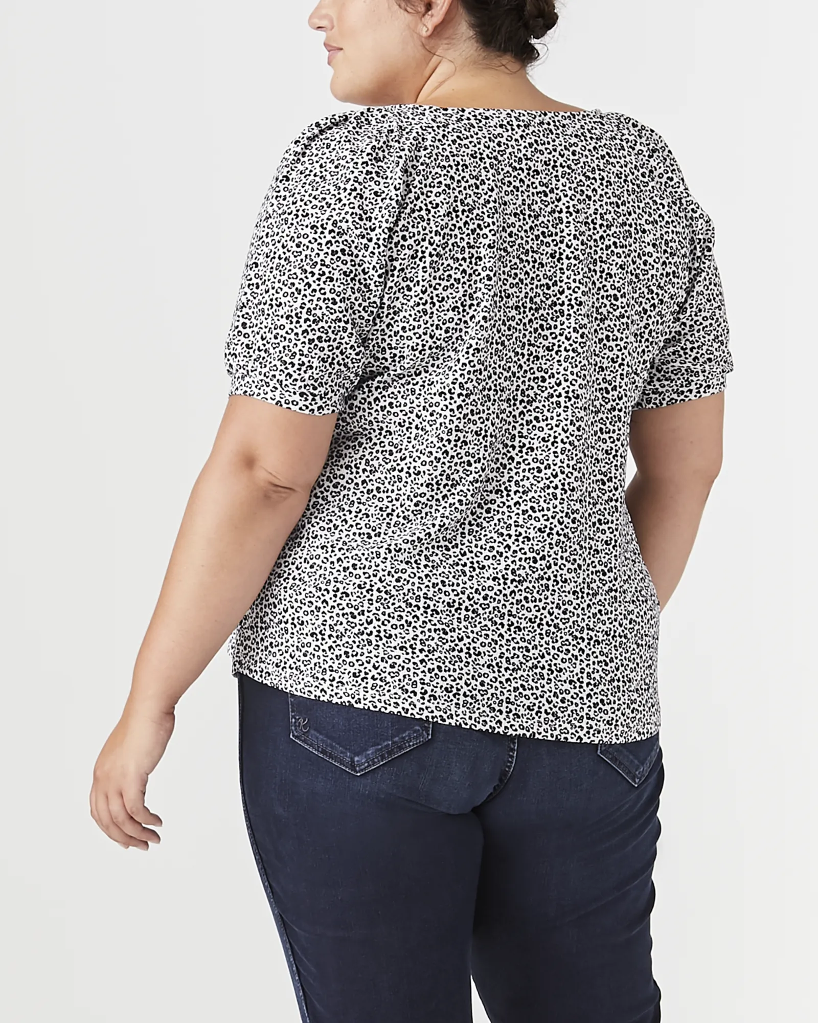 Victoria Puff-Sleeve Top | White / Black
