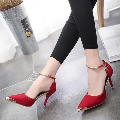 Women High Heels Suede Pumps