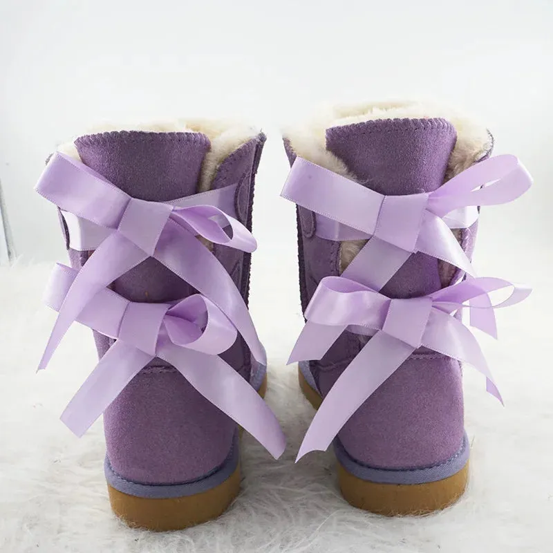 Women's Cowhide Leather Ankle Snow Boots